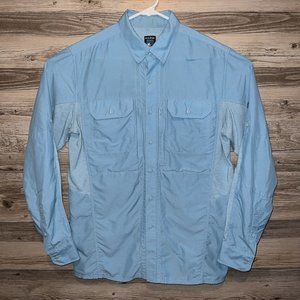 Kuhl Outdoor Fishing Shirt Mens Size Medium Blue Vented Lightweight Multi Pocket